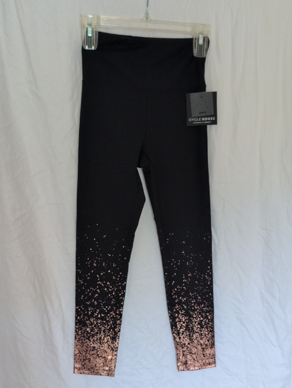 Marika Black Leggings with Rose Gold Speckle Dip